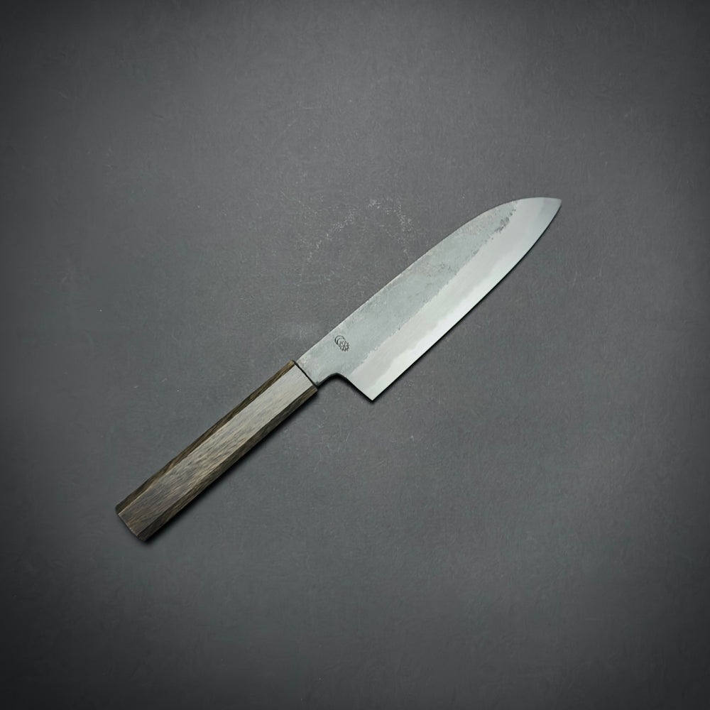 Sakai Kikumori Kikuzuki Kuro Santoku 180mm