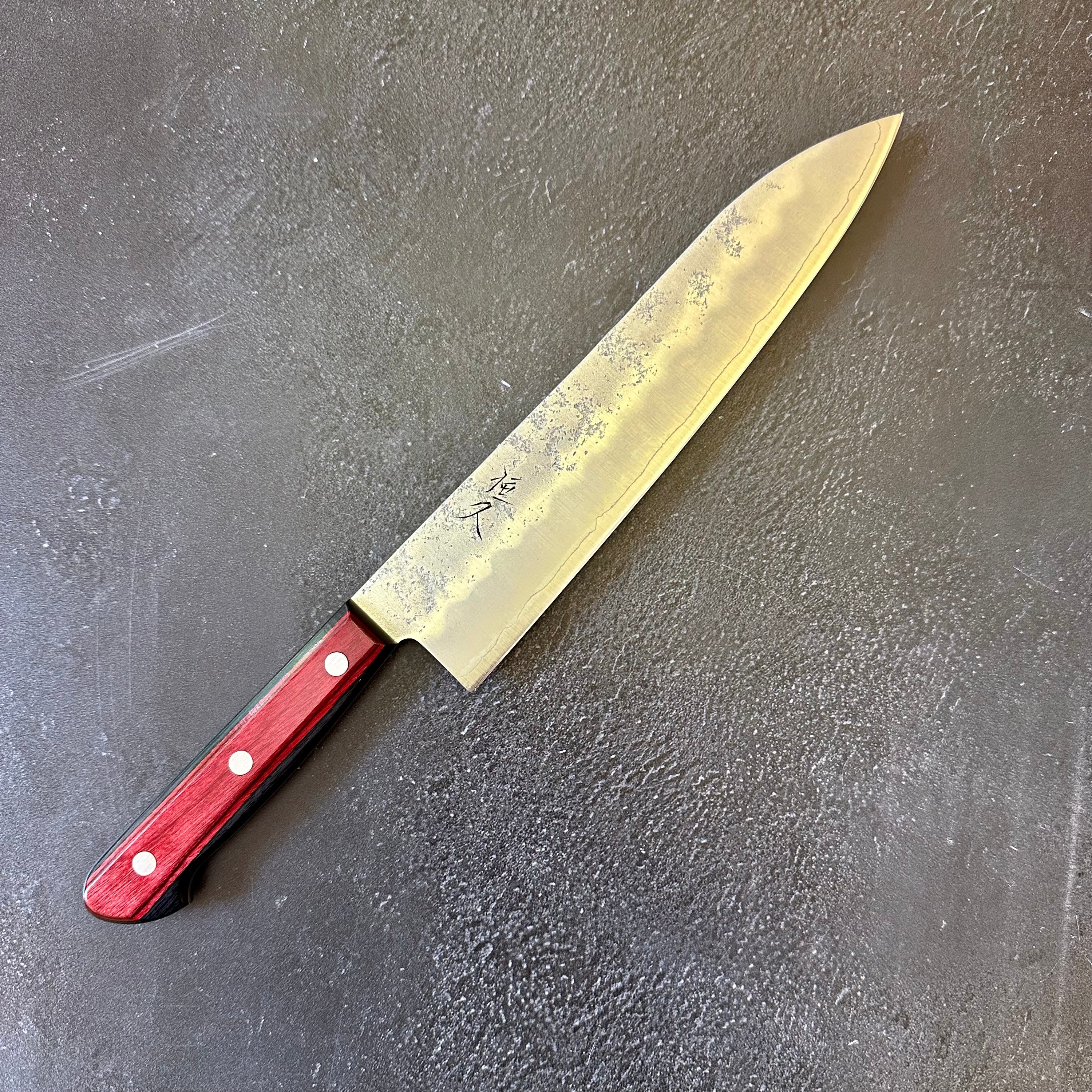 Tsunehisa Ginsan Nashiji Red Gyuto 210mm 