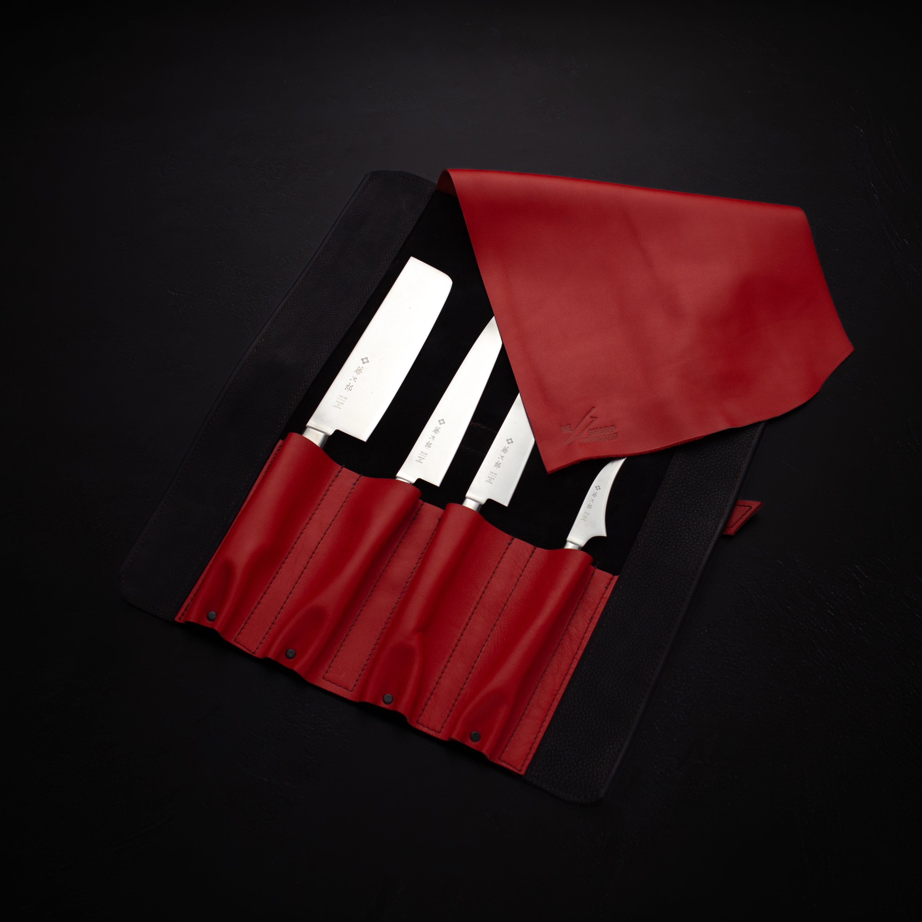 Be Sharp Counter knife bag - black/red