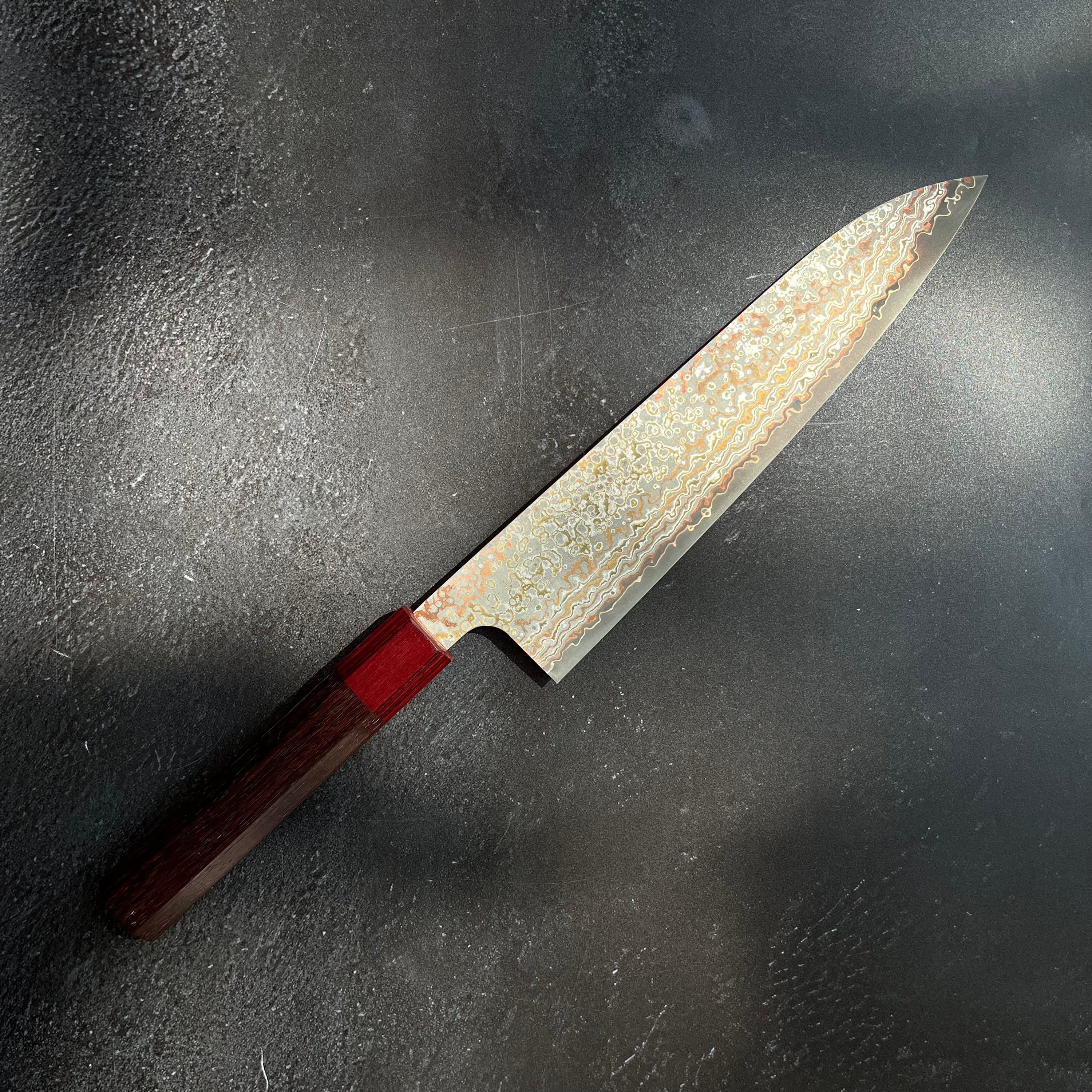 Takeshi Saji Rainbow Nashiji Gyuto 210mm 